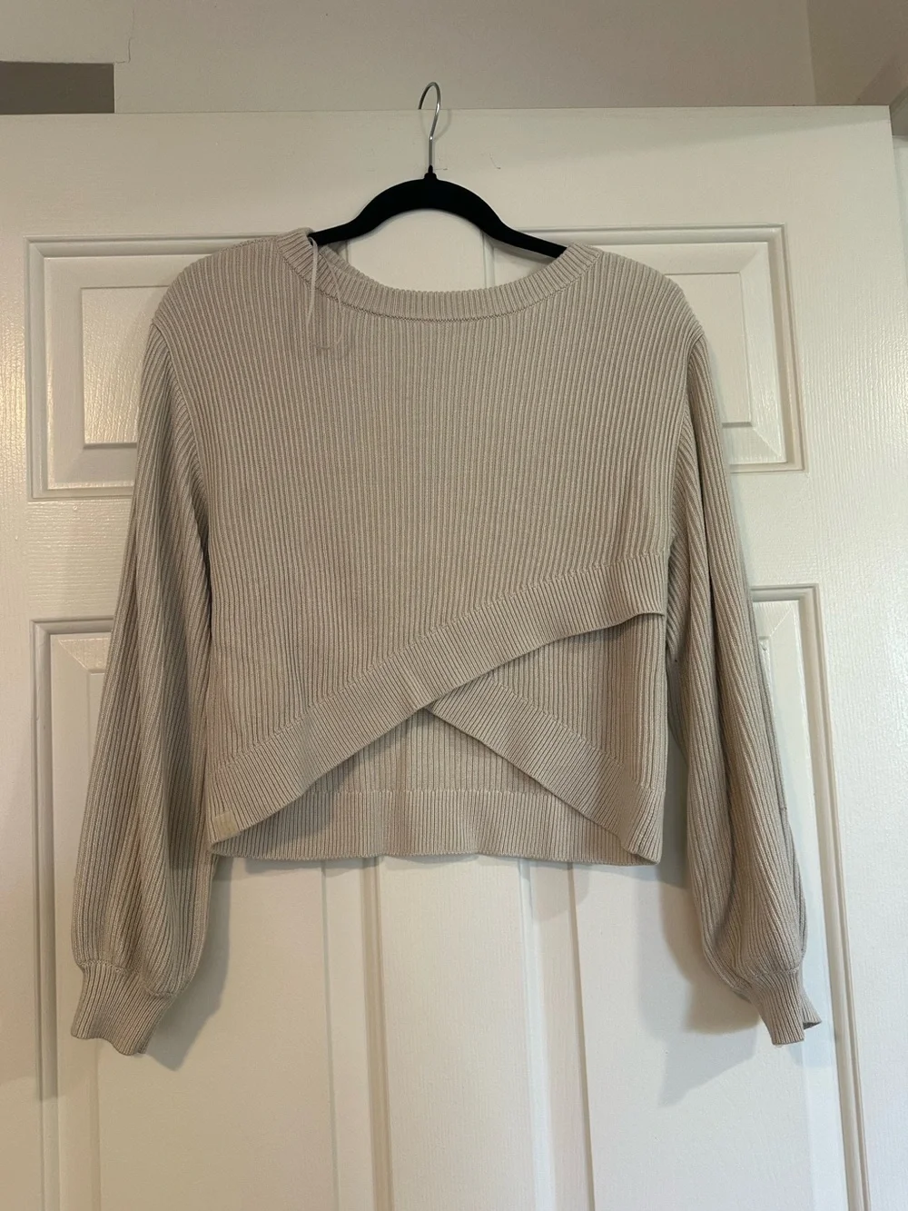 Lululemon reversible Beige Ribbed Cross-Hem Women's Sweater